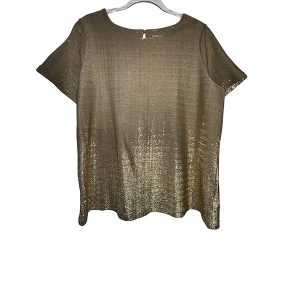 Jessica London Womens Gold Shimmer Top Size 14/16 Classic Shirt Glam Party - Picture 1 of 7